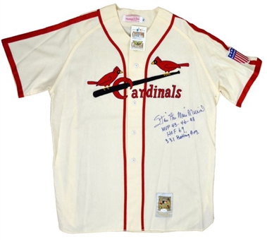 Stan Musial Multi Inscribed Mitchell & Ness Cardinals jersey 
